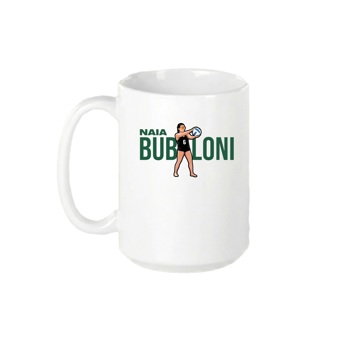 15oz Coffee Mug — Player Name in White