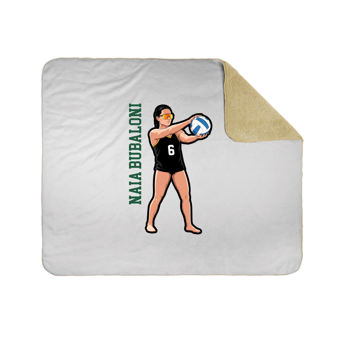 Throw Blanket — Name Vertical in White