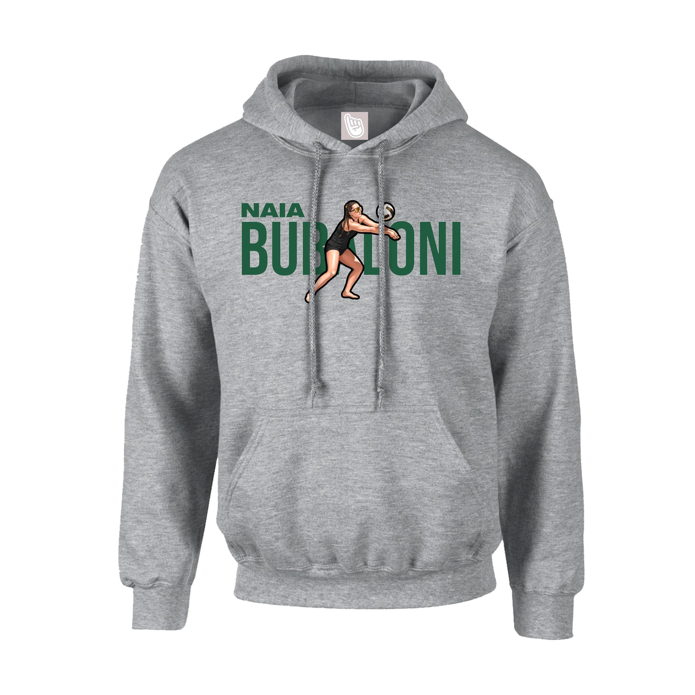 Youth Hoodie — Player Name in Grey