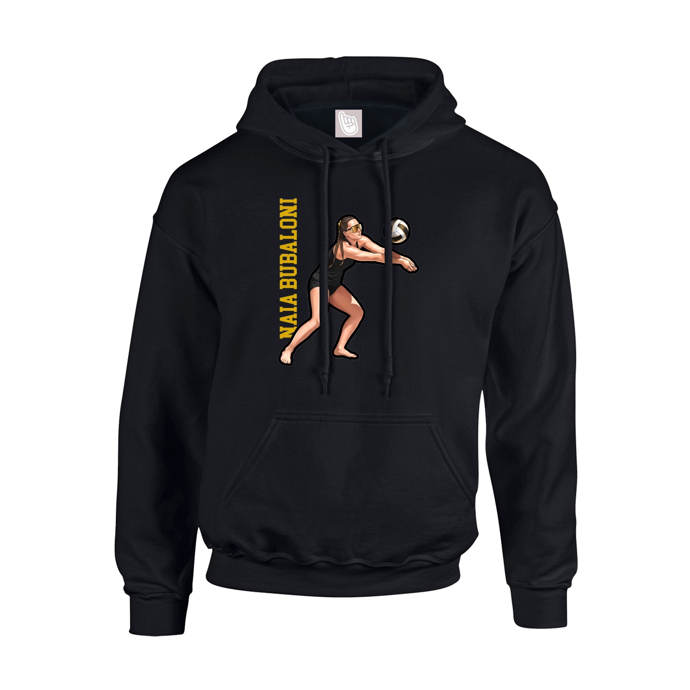 Hoodie — Name Vertical in Black