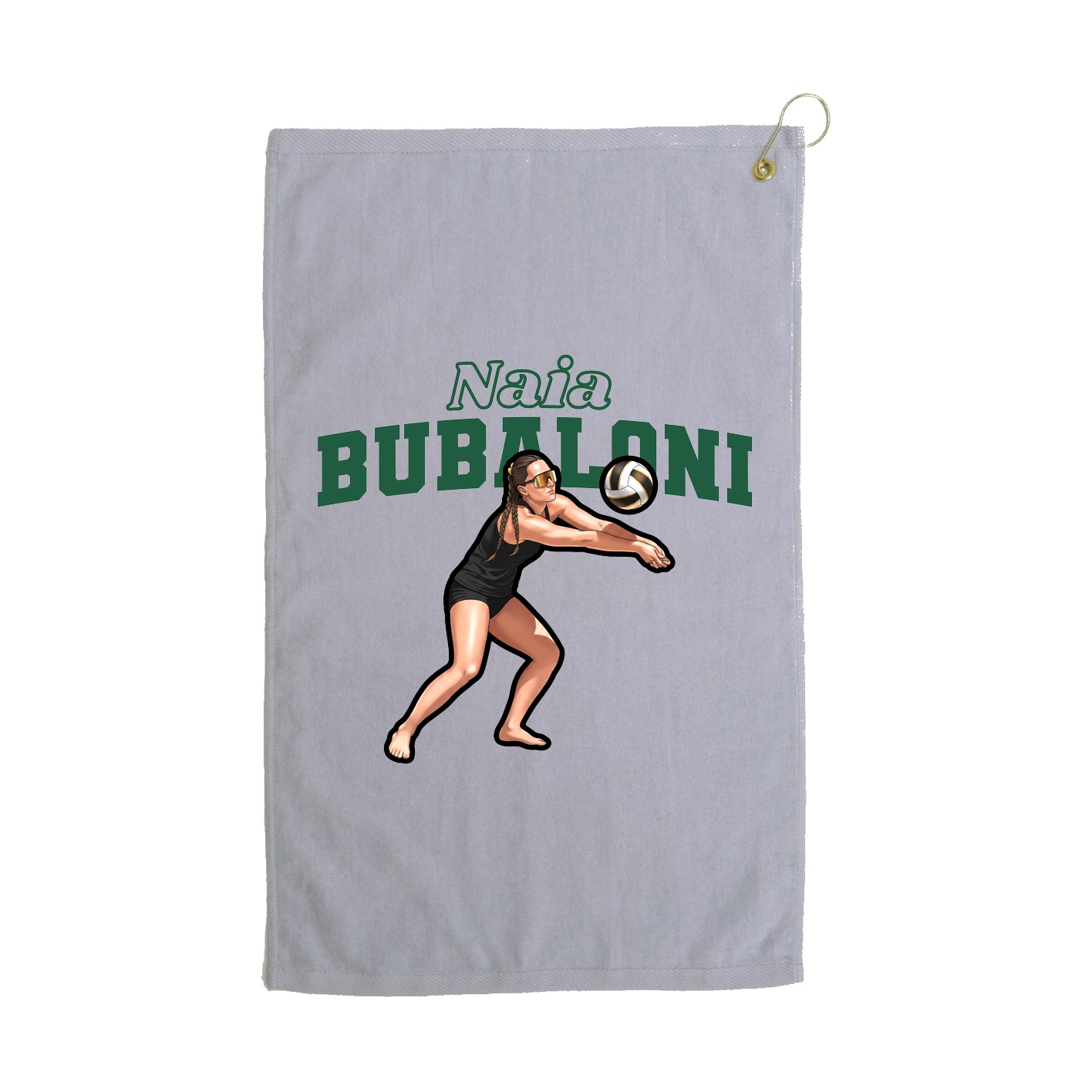 Golf Towel — Name Arch in Grey