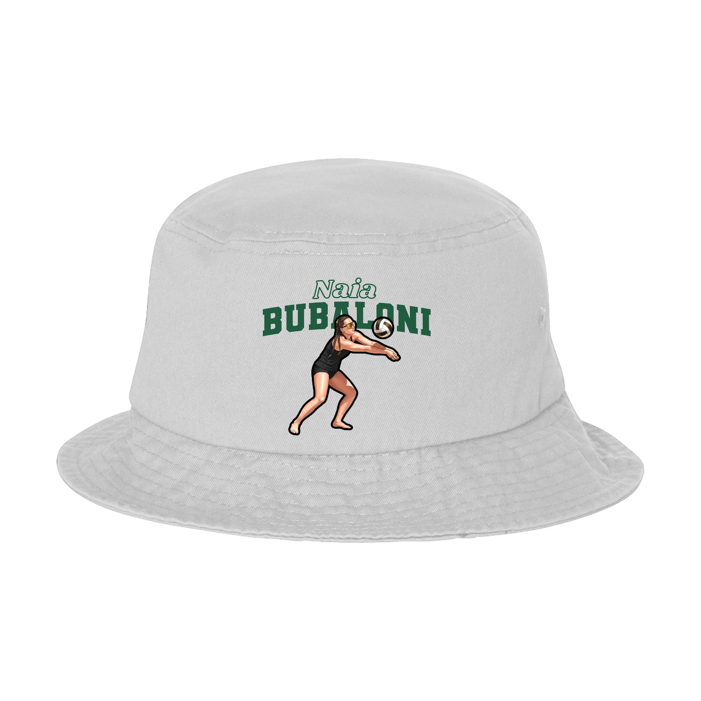 Bucket Cap — Name Arch in White
