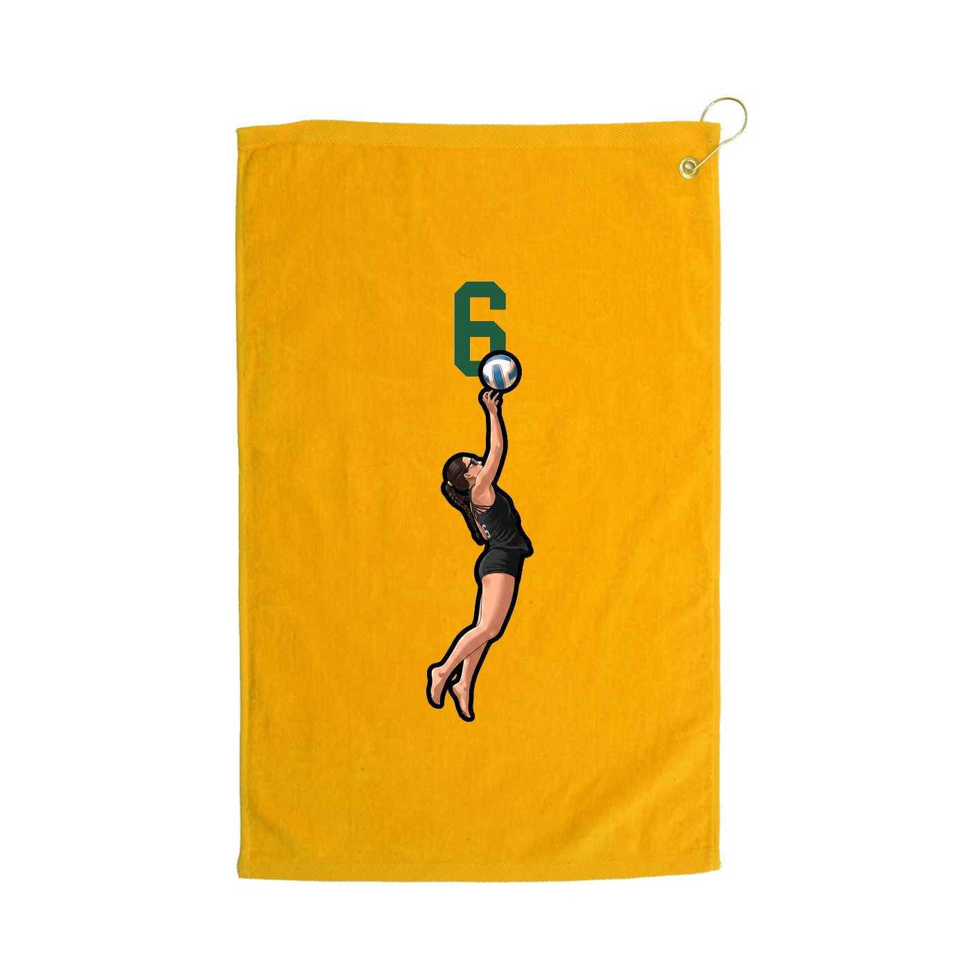 Golf Towel — Number Top in Gold
