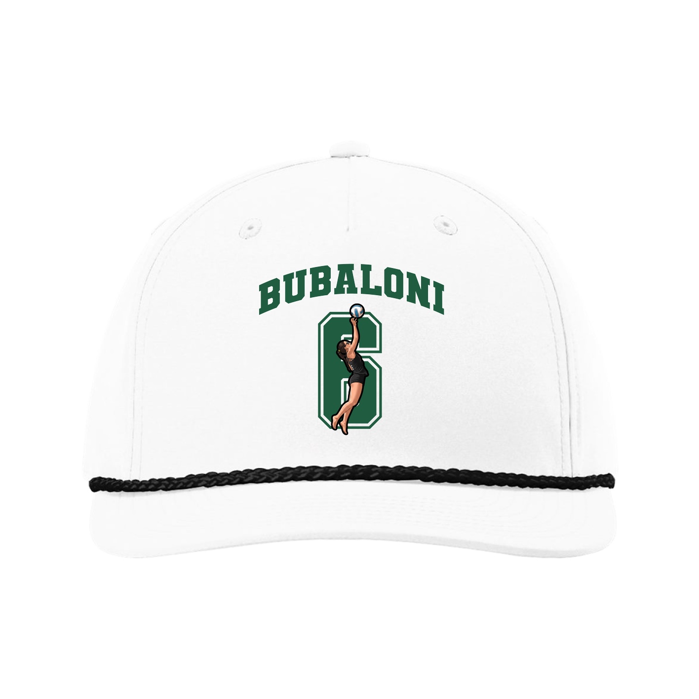 Five-Panel Classic Rope Cap — Number in White