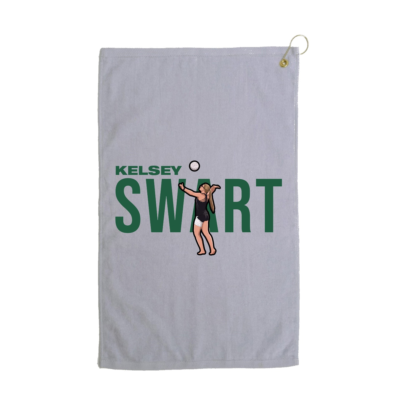 Golf Towel — Player Name in Grey