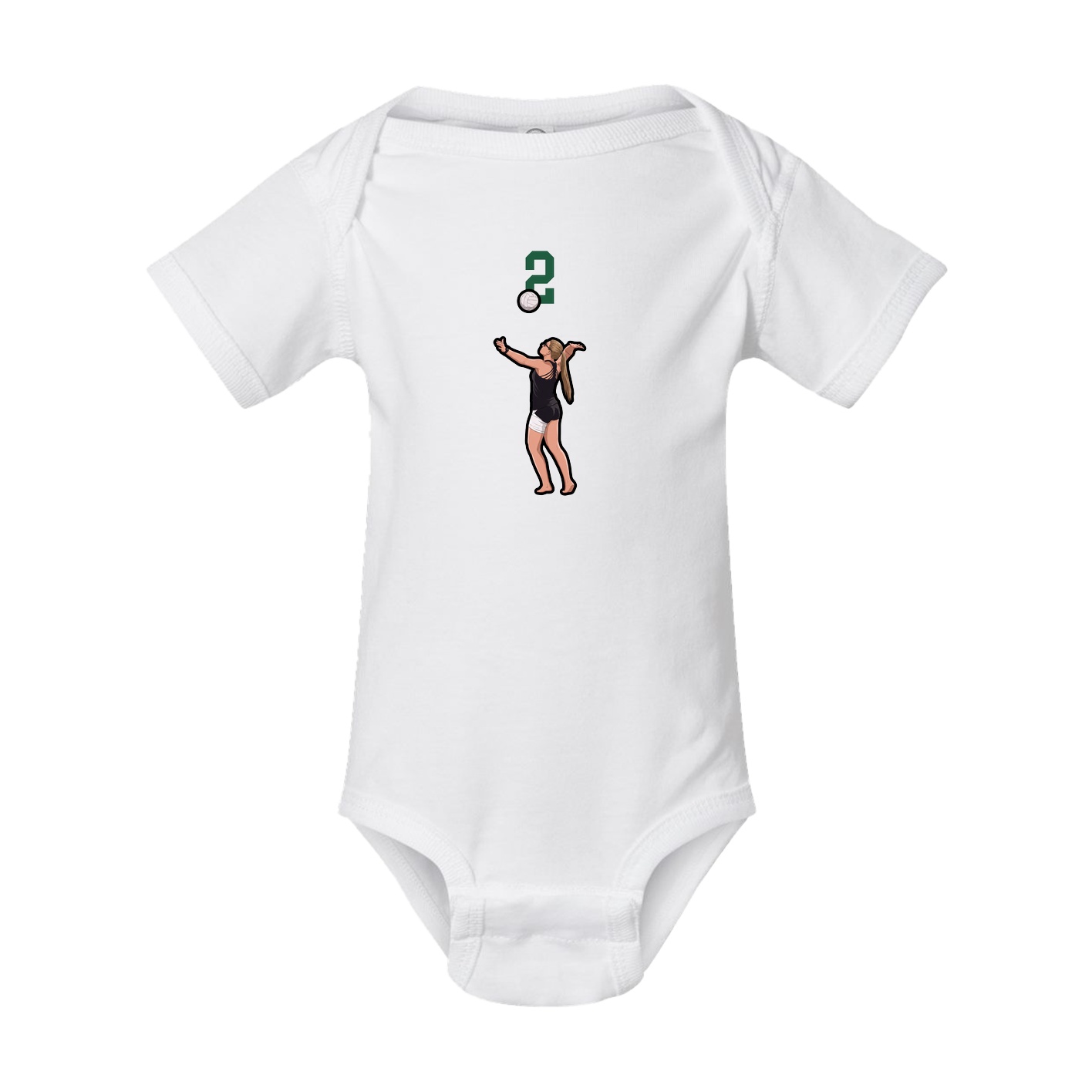 Baby Onesie — Number Top in White