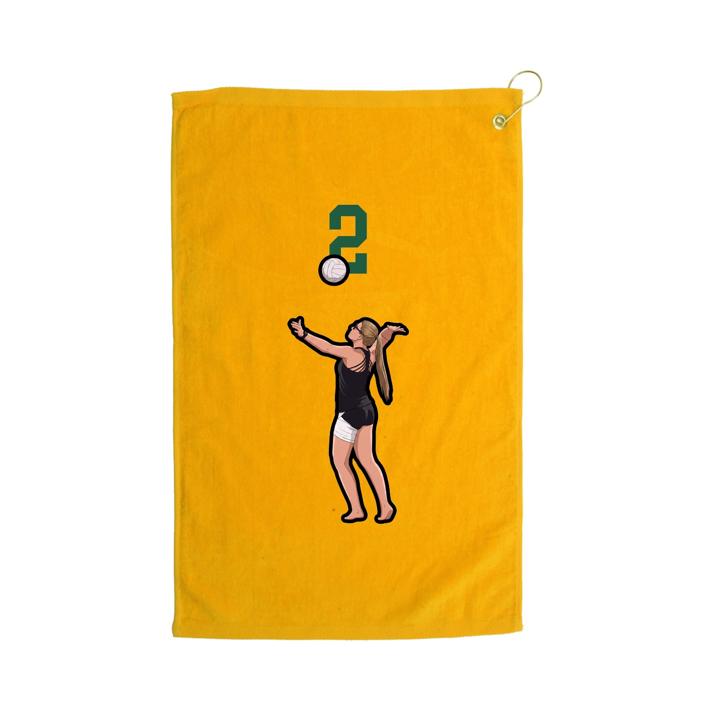 Golf Towel — Number Top in Gold