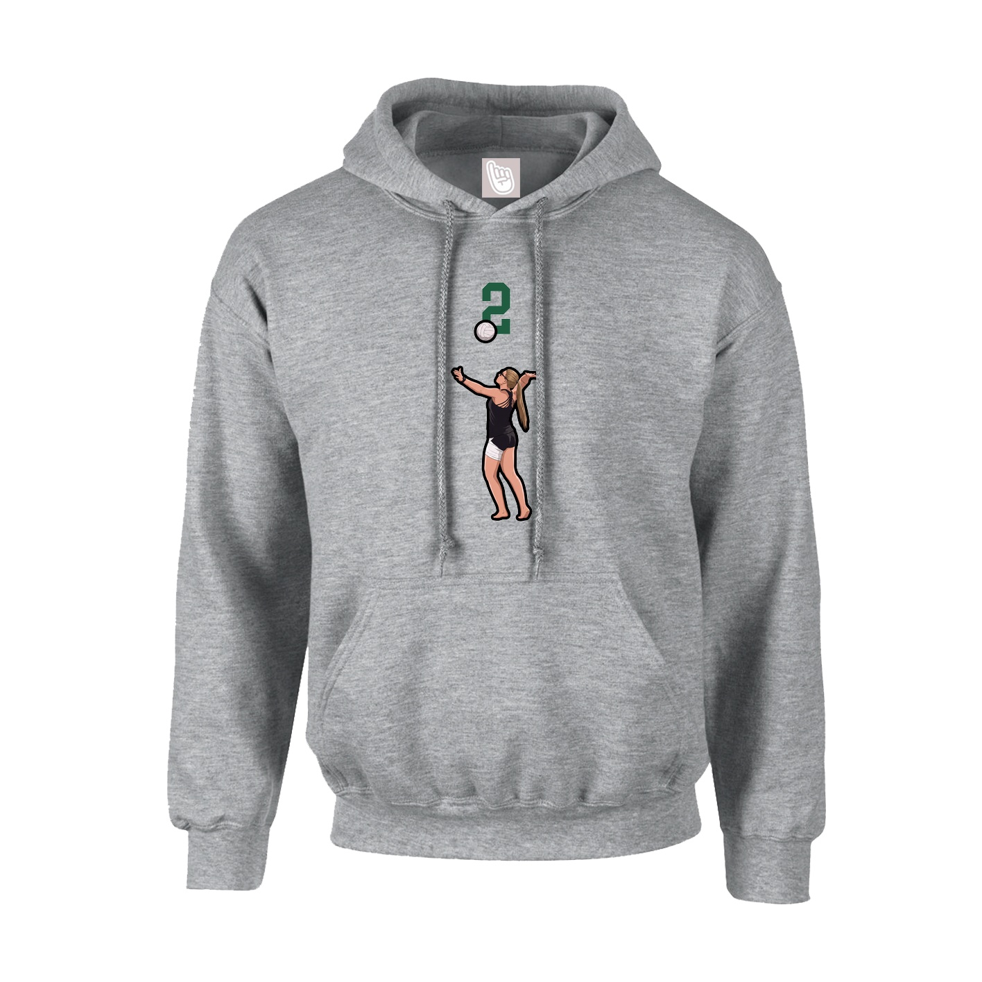 Youth Hoodie — Number Top in Grey