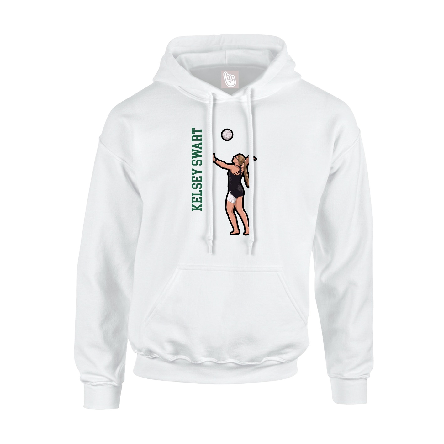 Hoodie — Name Vertical in White