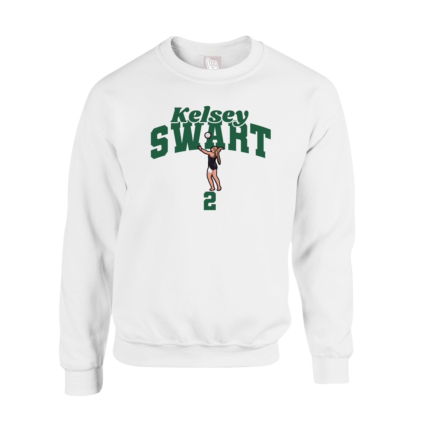 Fleece Crew — Signature Arch in White
