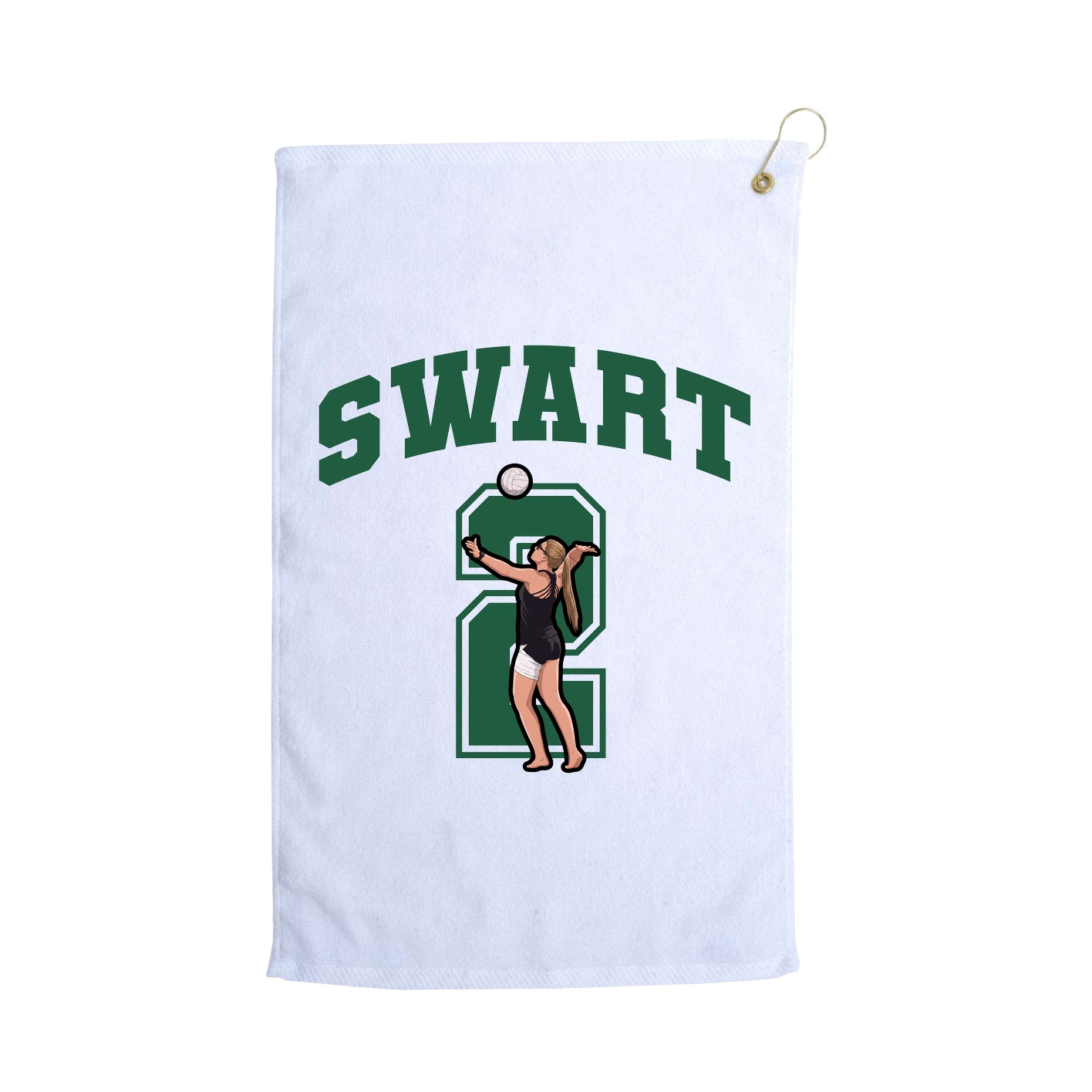 Golf Towel — Number in White