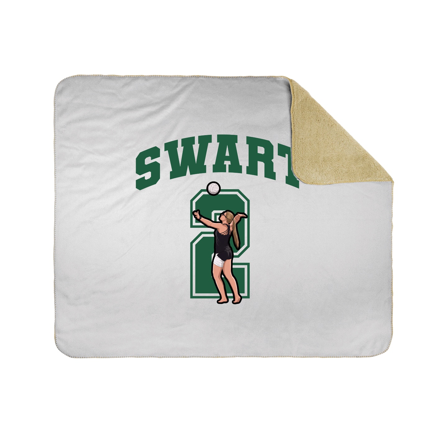 Throw Blanket — Number in White