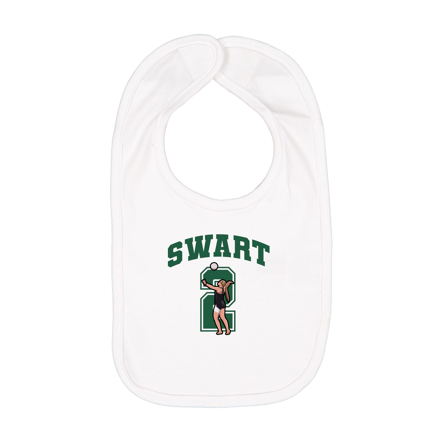 Infant Bib — Number in White