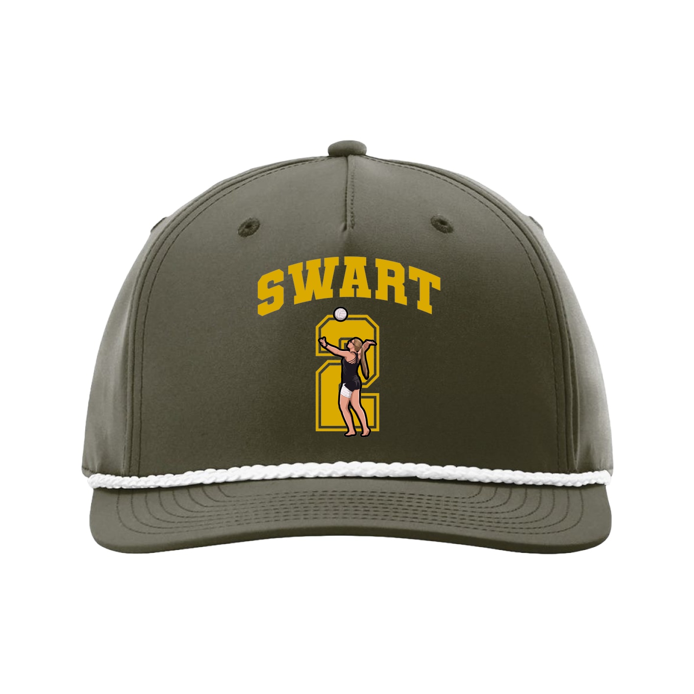 Five-Panel Classic Rope Cap — Number in Green