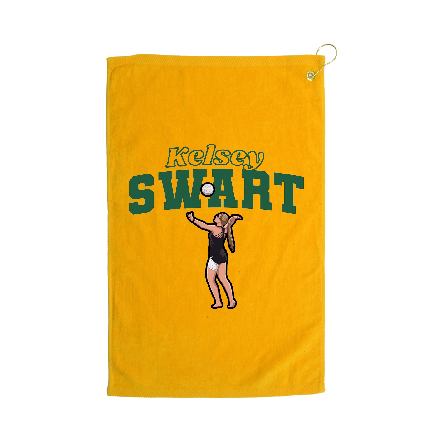 Golf Towel — Name Arch in Gold