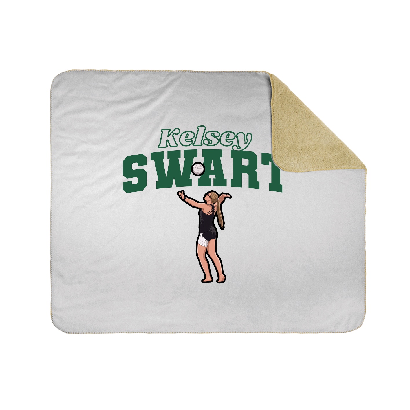 Throw Blanket — Name Arch in White