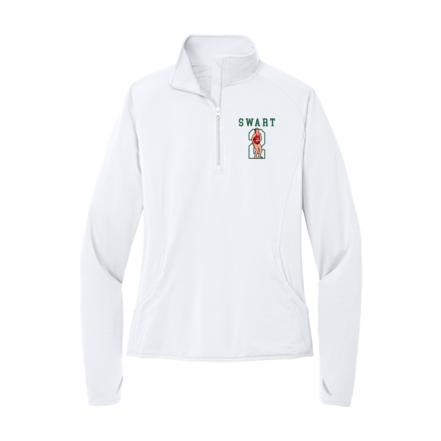 Women's Q-Zip Pullover — Shirsey in White