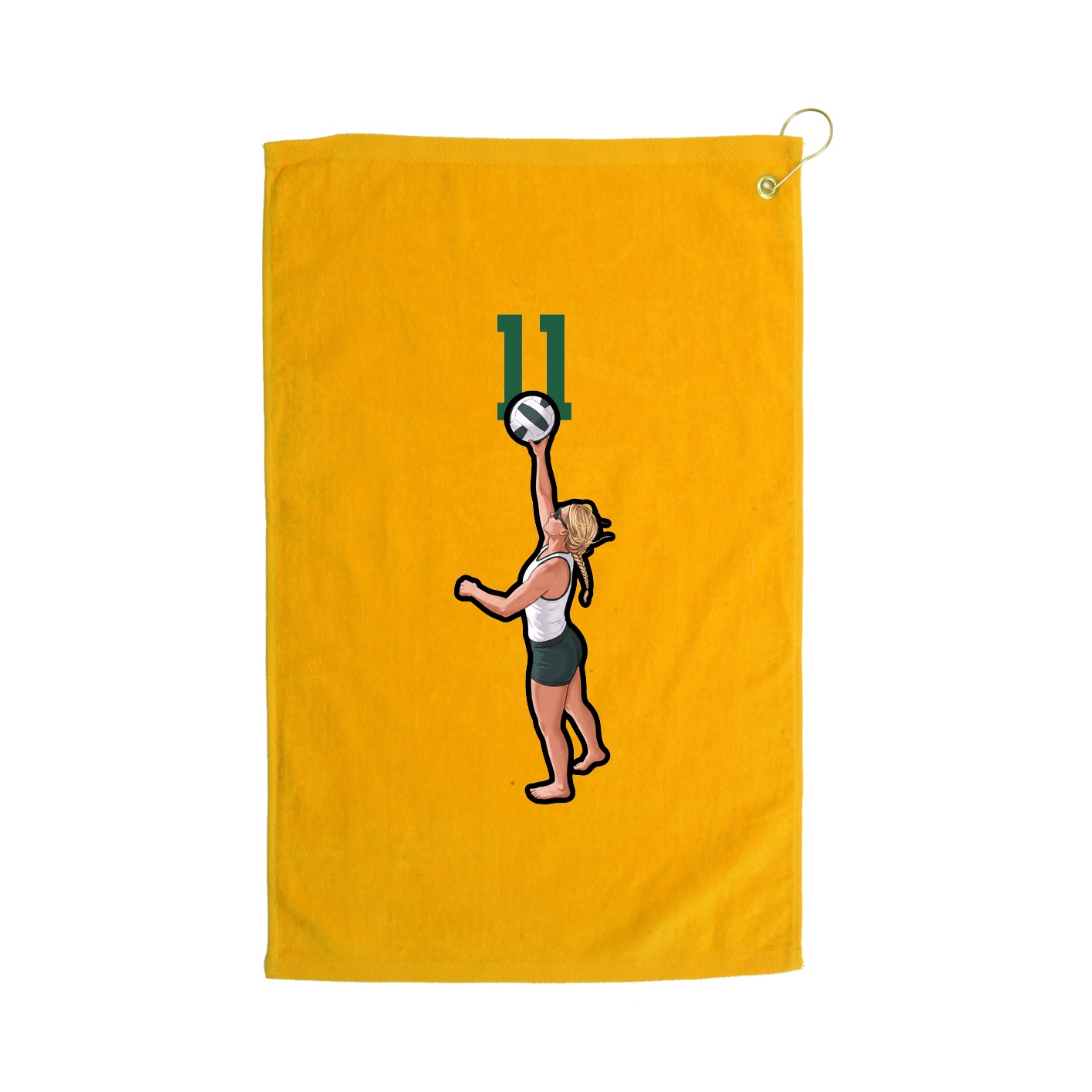 Golf Towel — Number Top in Gold