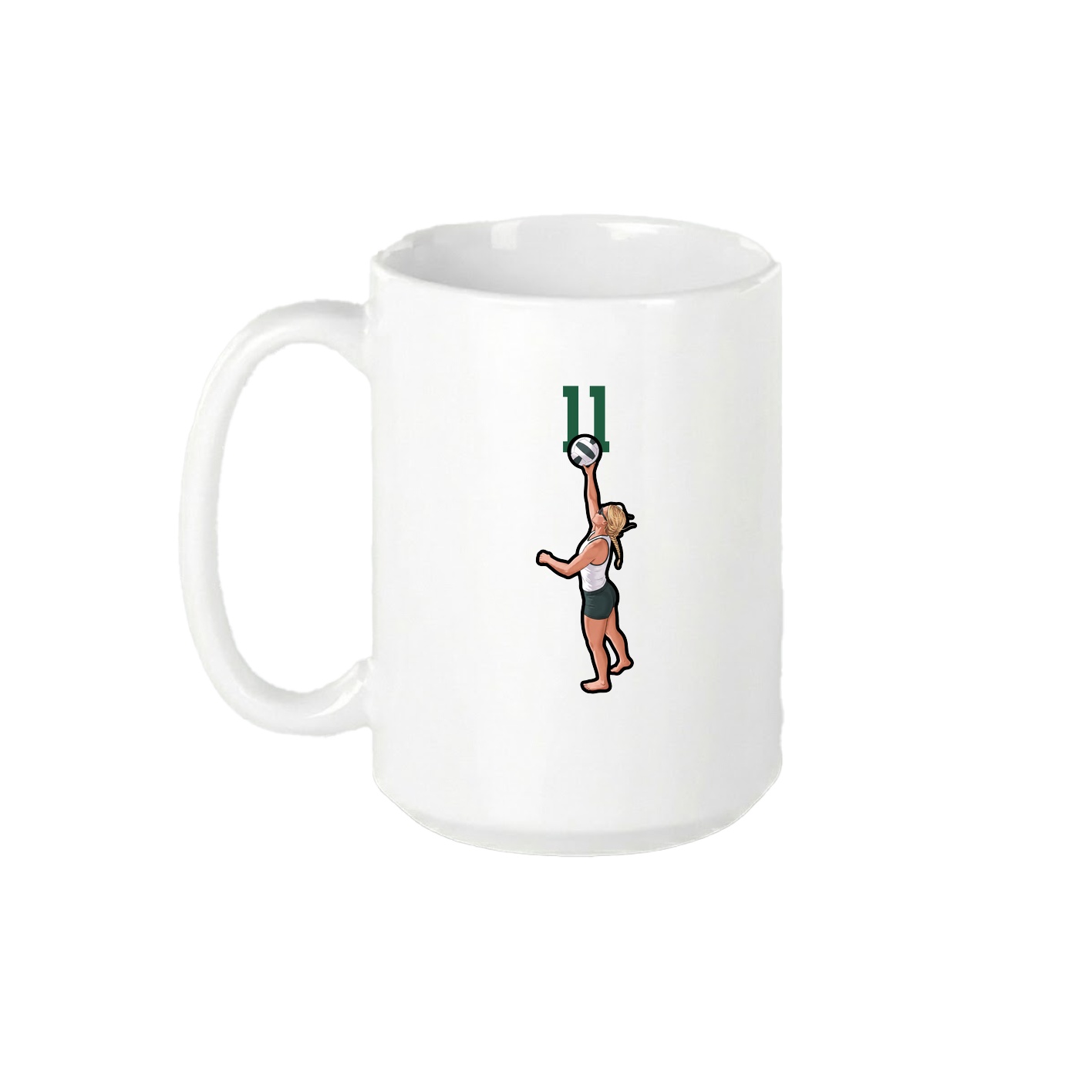 15oz Coffee Mug — Number Top in White