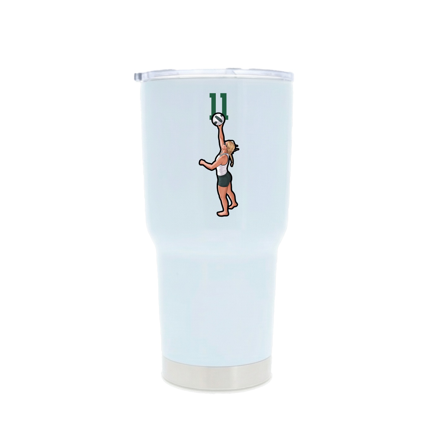 30oz Stainless Steel Tumbler — Number Top in White