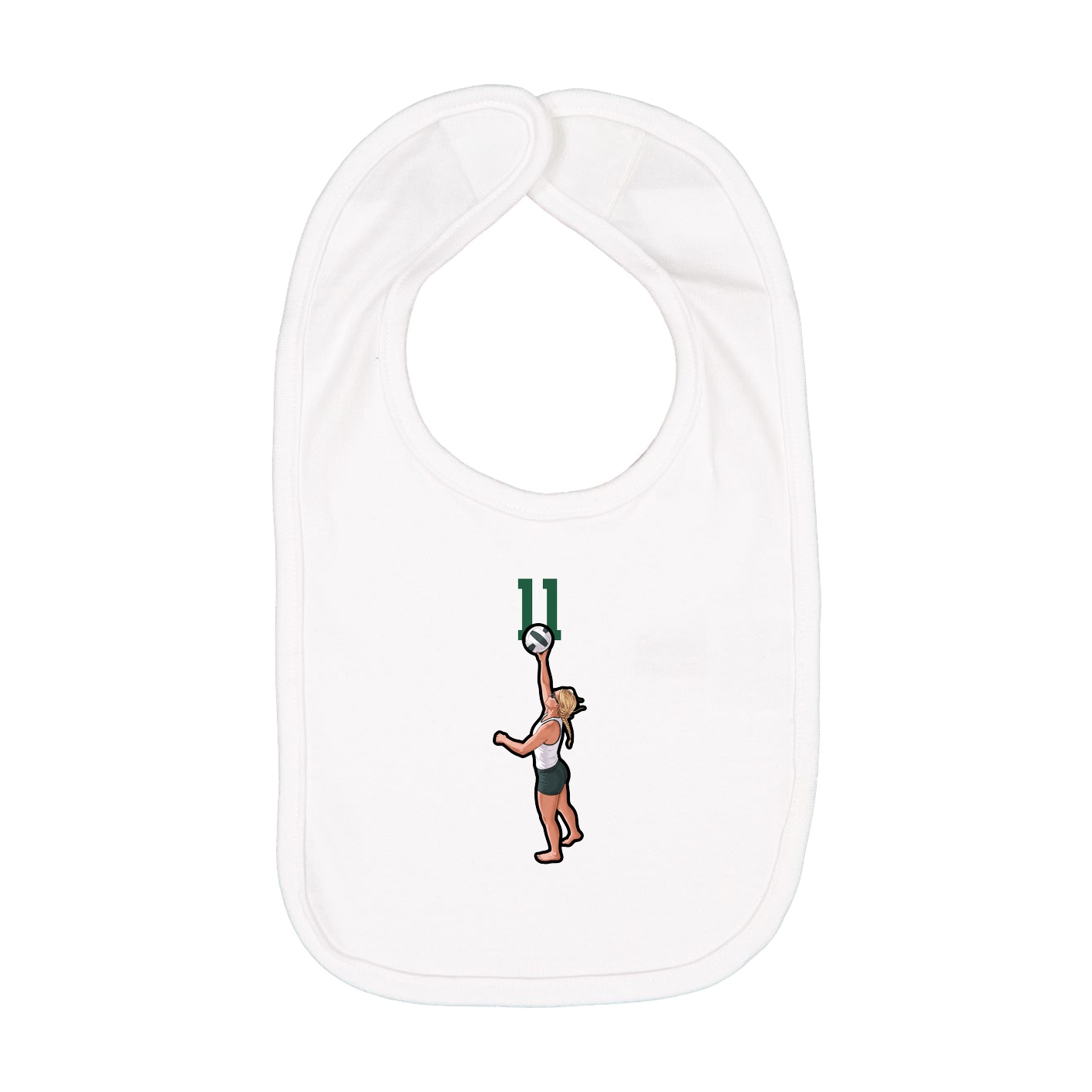 Infant Bib — Number Top in White