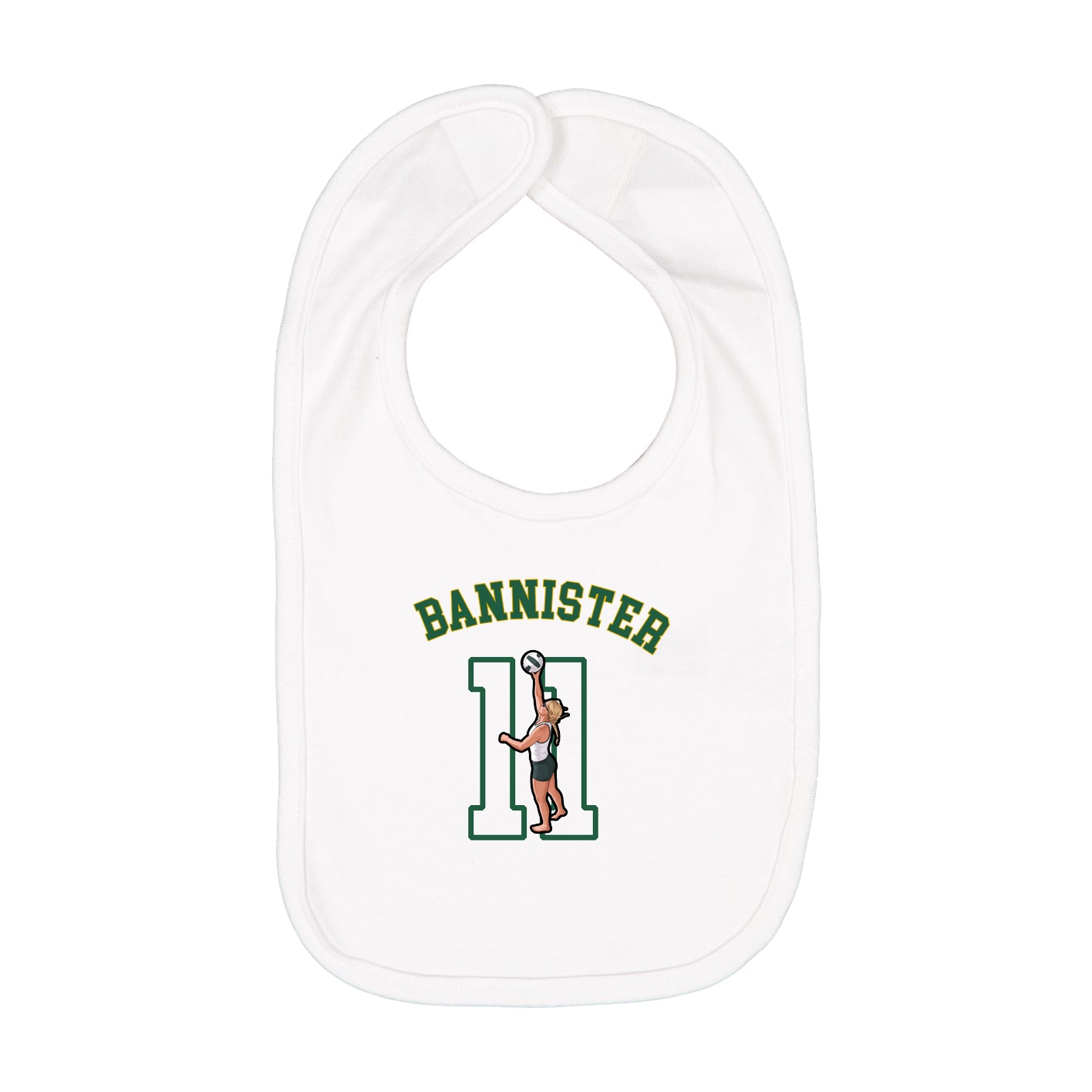 Infant Bib — Shirsey Arch in White