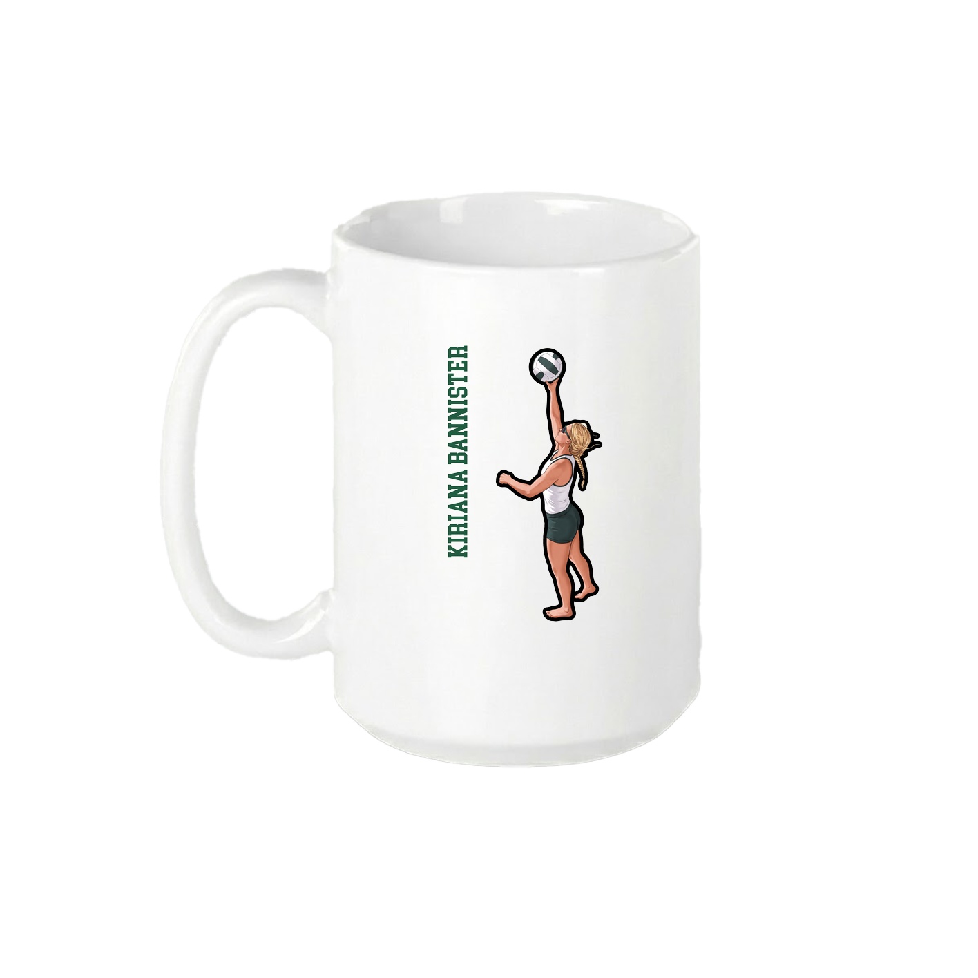 15oz Coffee Mug — Name Vertical in White