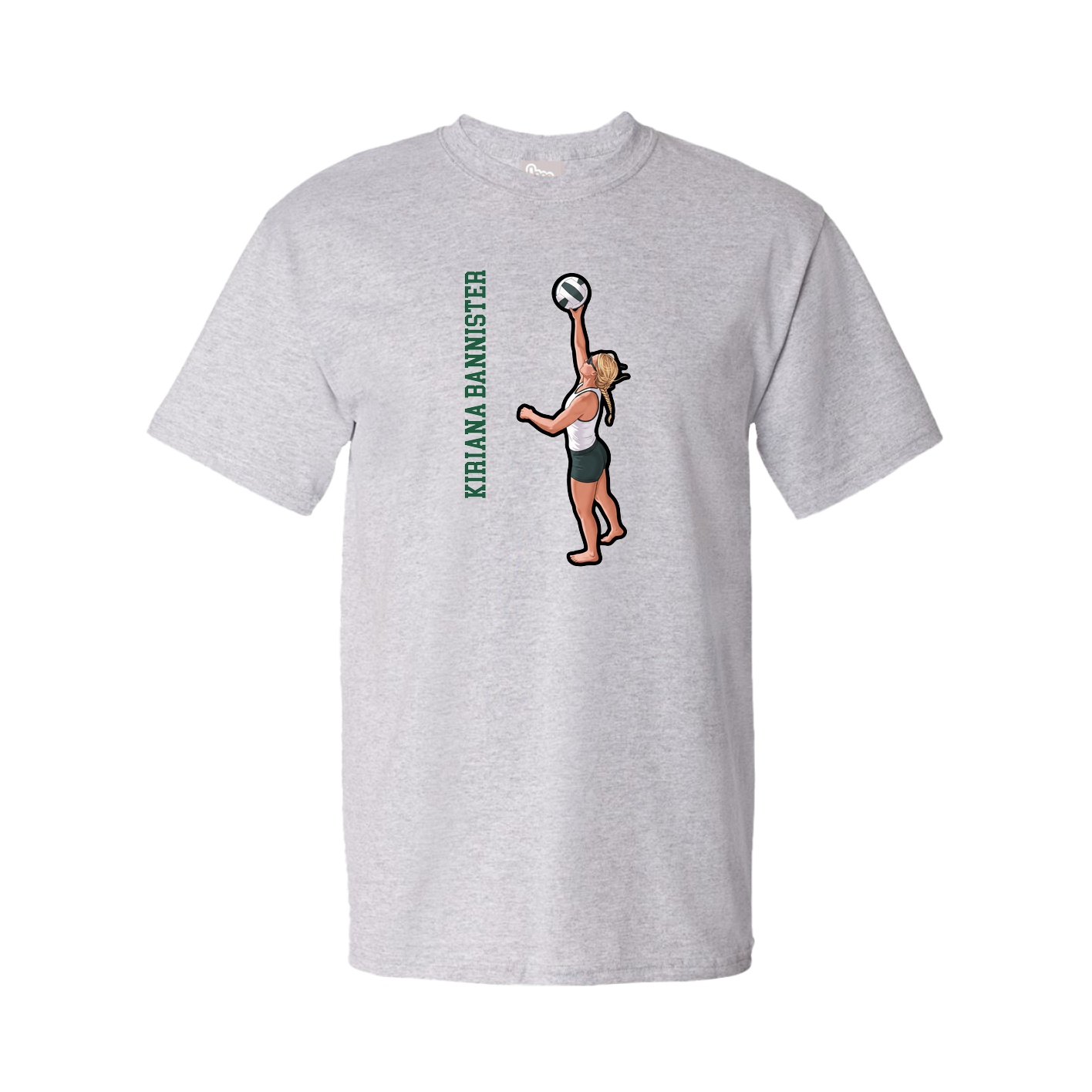 Youth Tee — Name Vertical in Grey