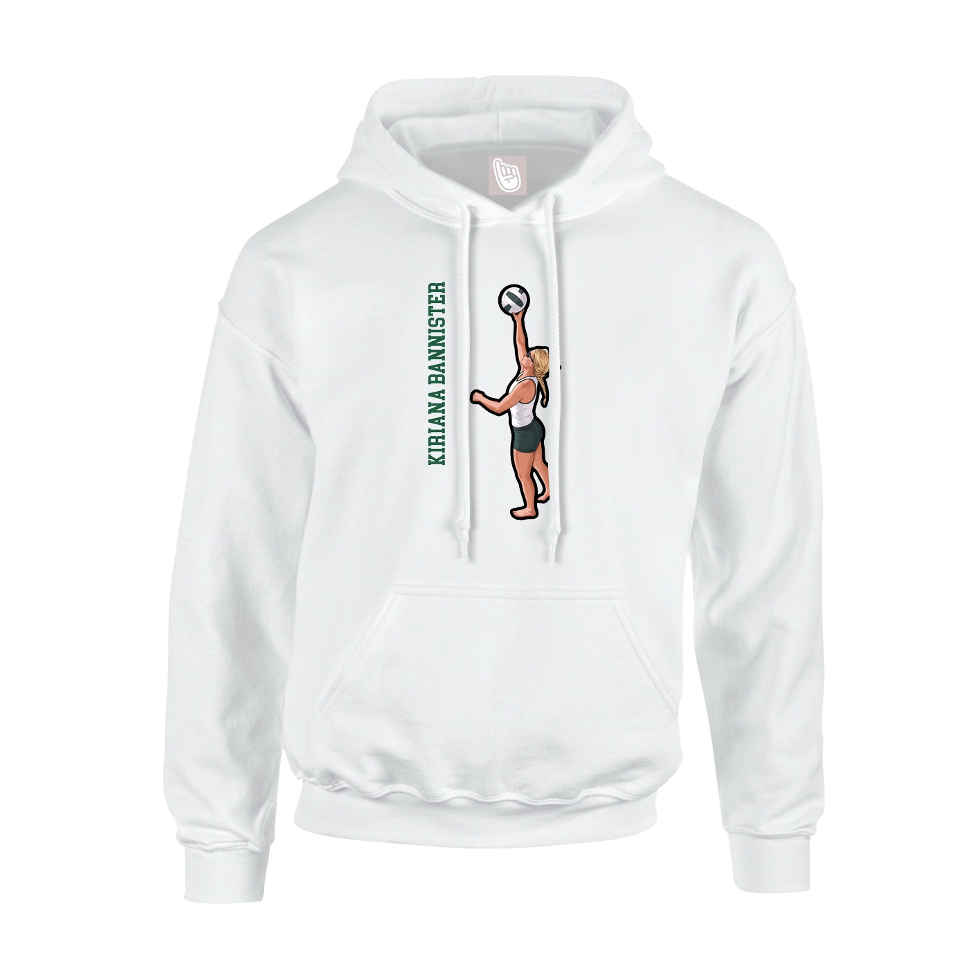 Hoodie — Name Vertical in White