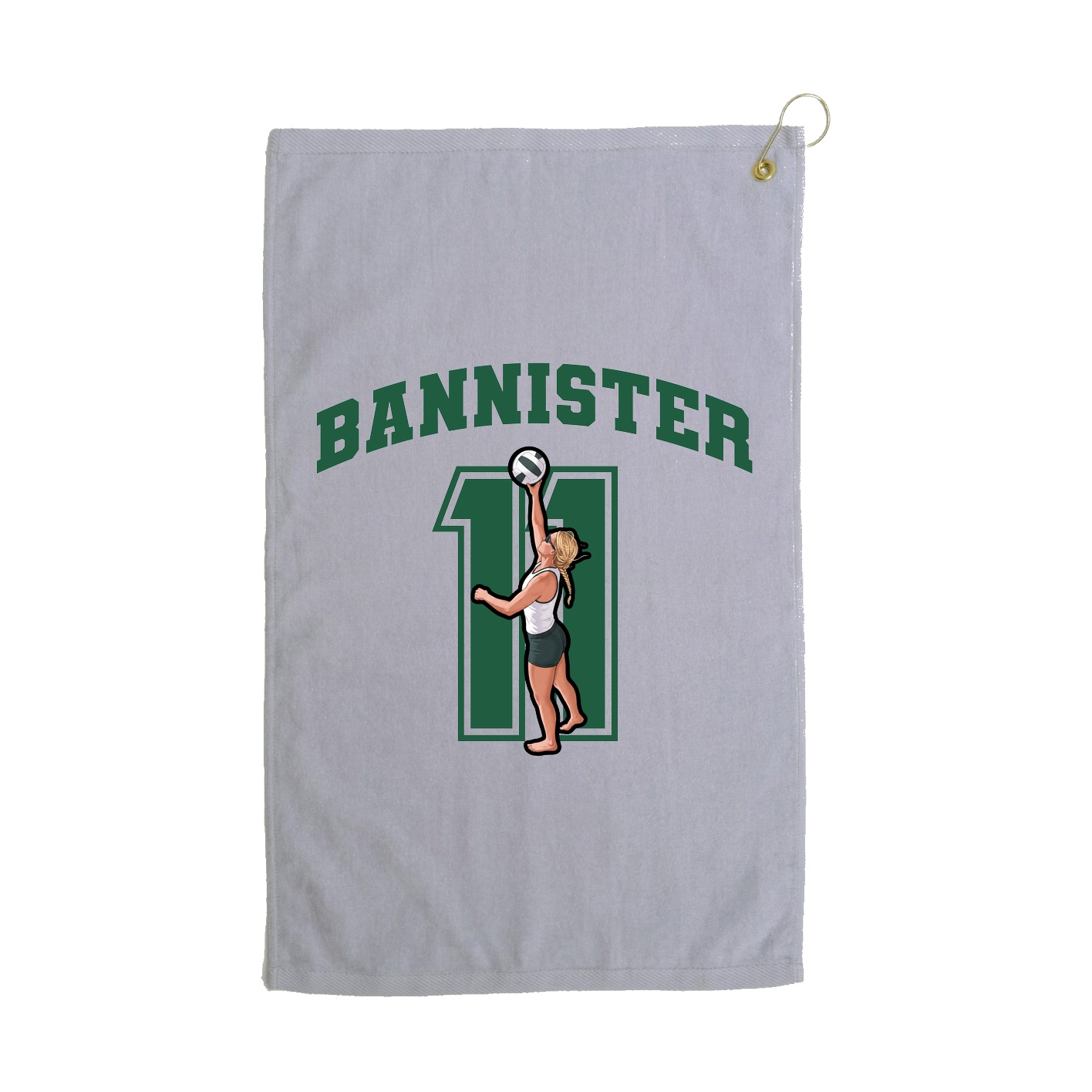 Golf Towel — Number in Grey