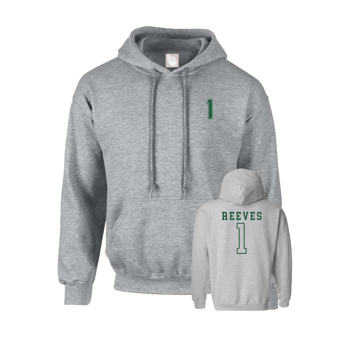 Youth Hoodie — Chest Back in Grey