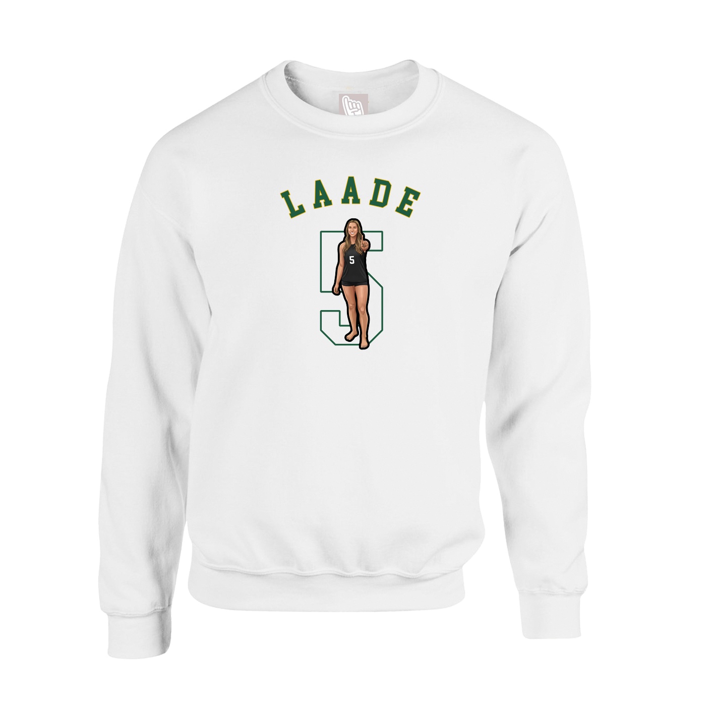 Fleece Crew — Shirsey Arch in White