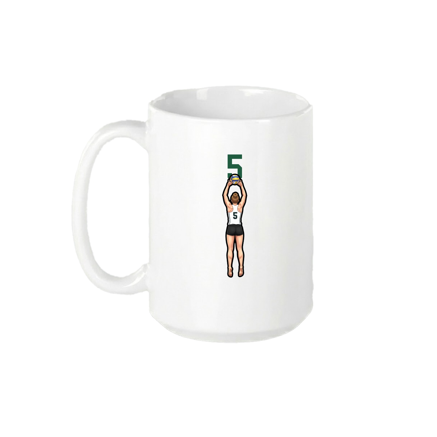 15oz Coffee Mug — Number Top in White