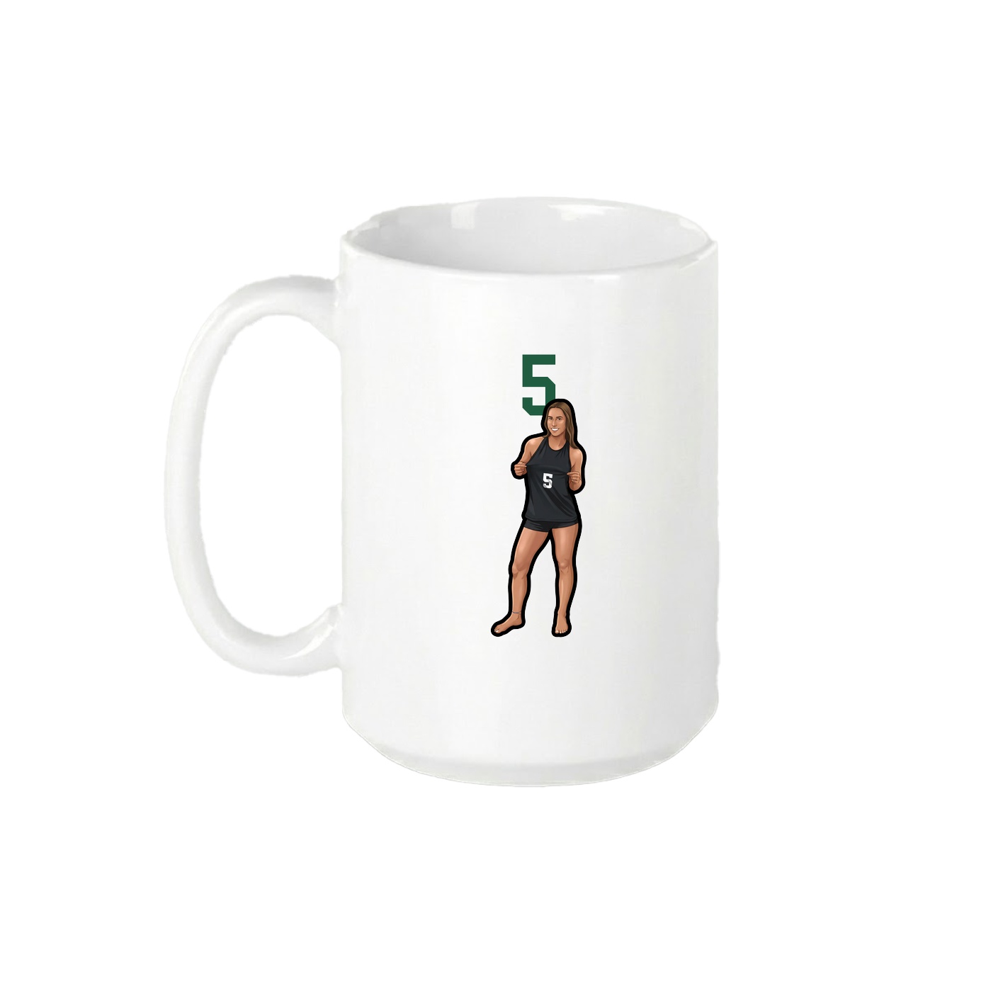 15oz Coffee Mug — Number Top in White