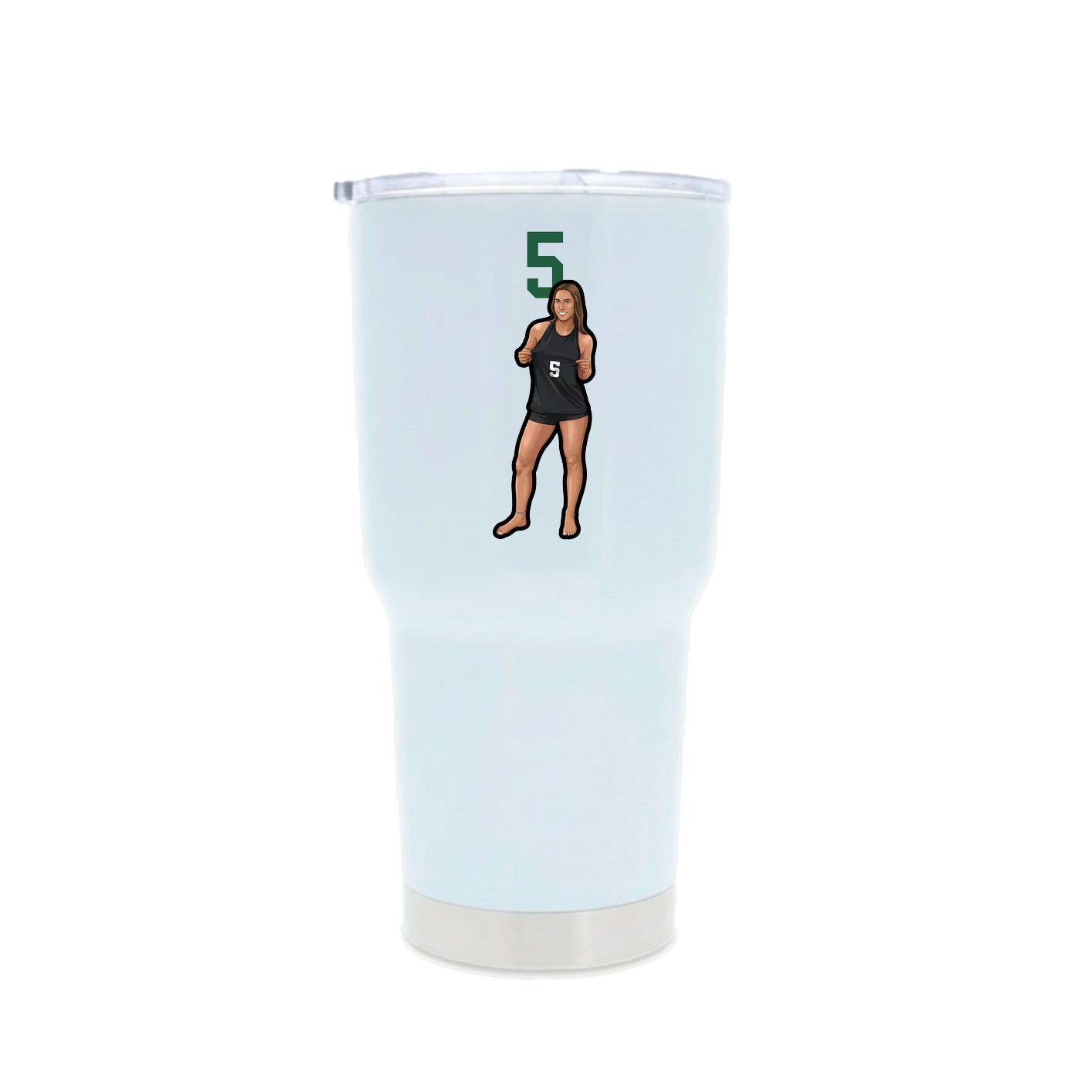 30oz Stainless Steel Tumbler — Number Top in White