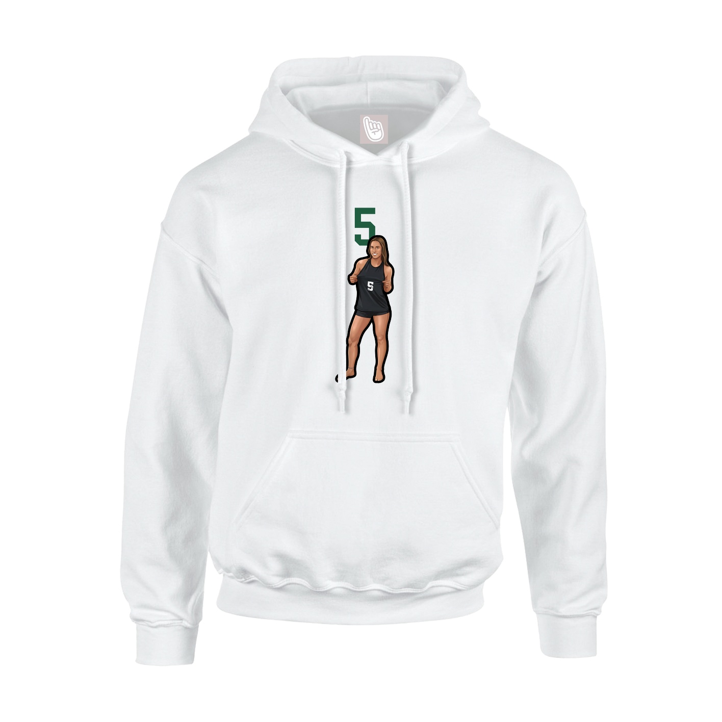 Youth Hoodie — Number Top in White