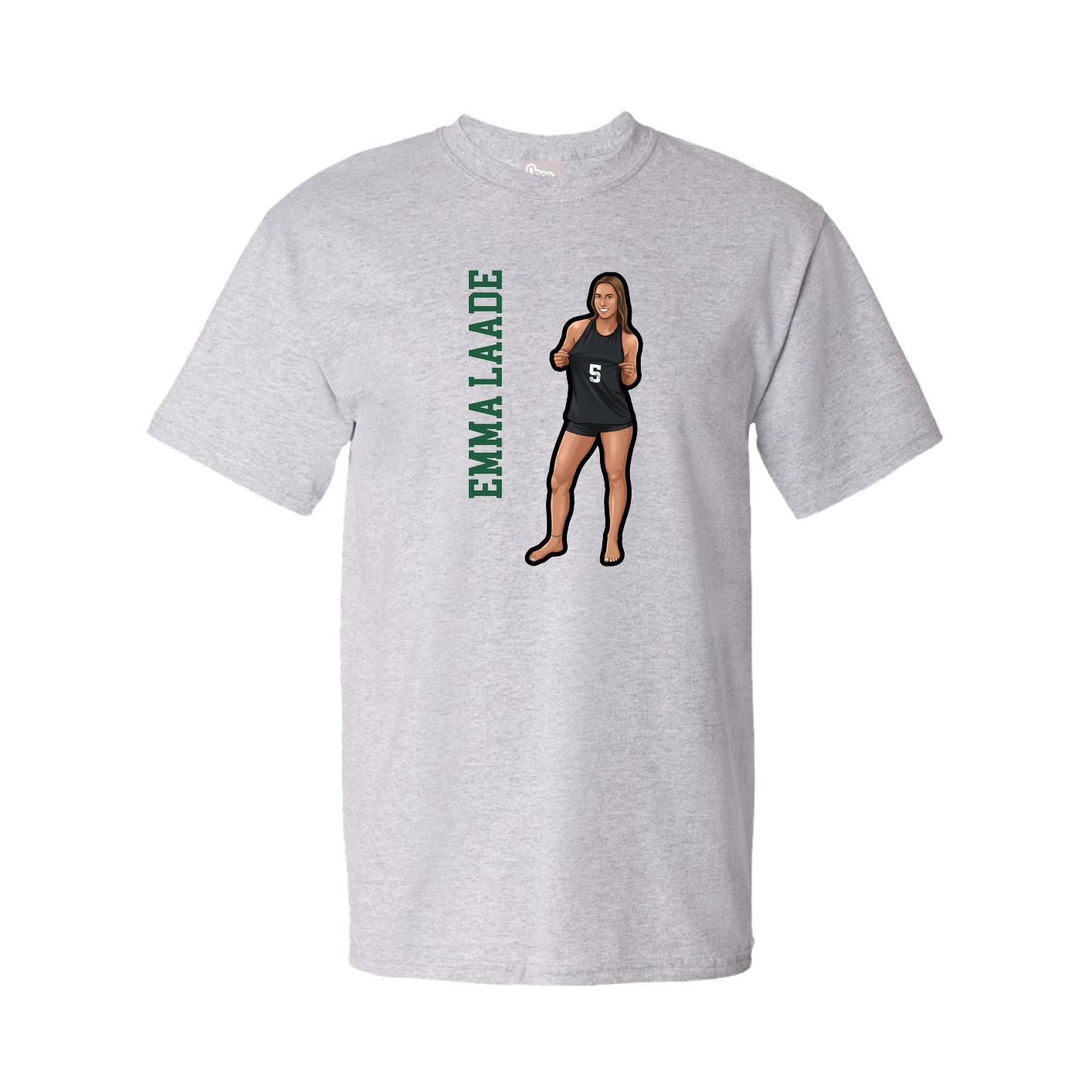 Youth Tee — Name Vertical in Grey