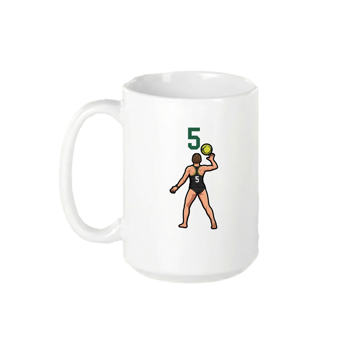 15oz Coffee Mug — Number Top in White