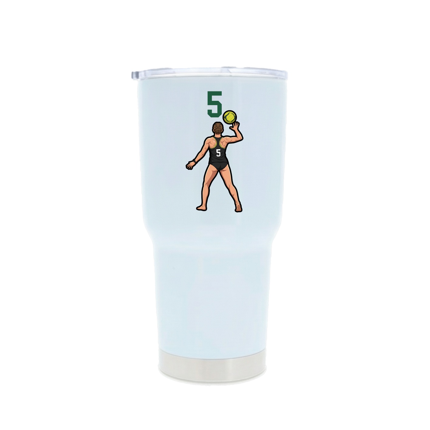 30oz Stainless Steel Tumbler — Number Top in White