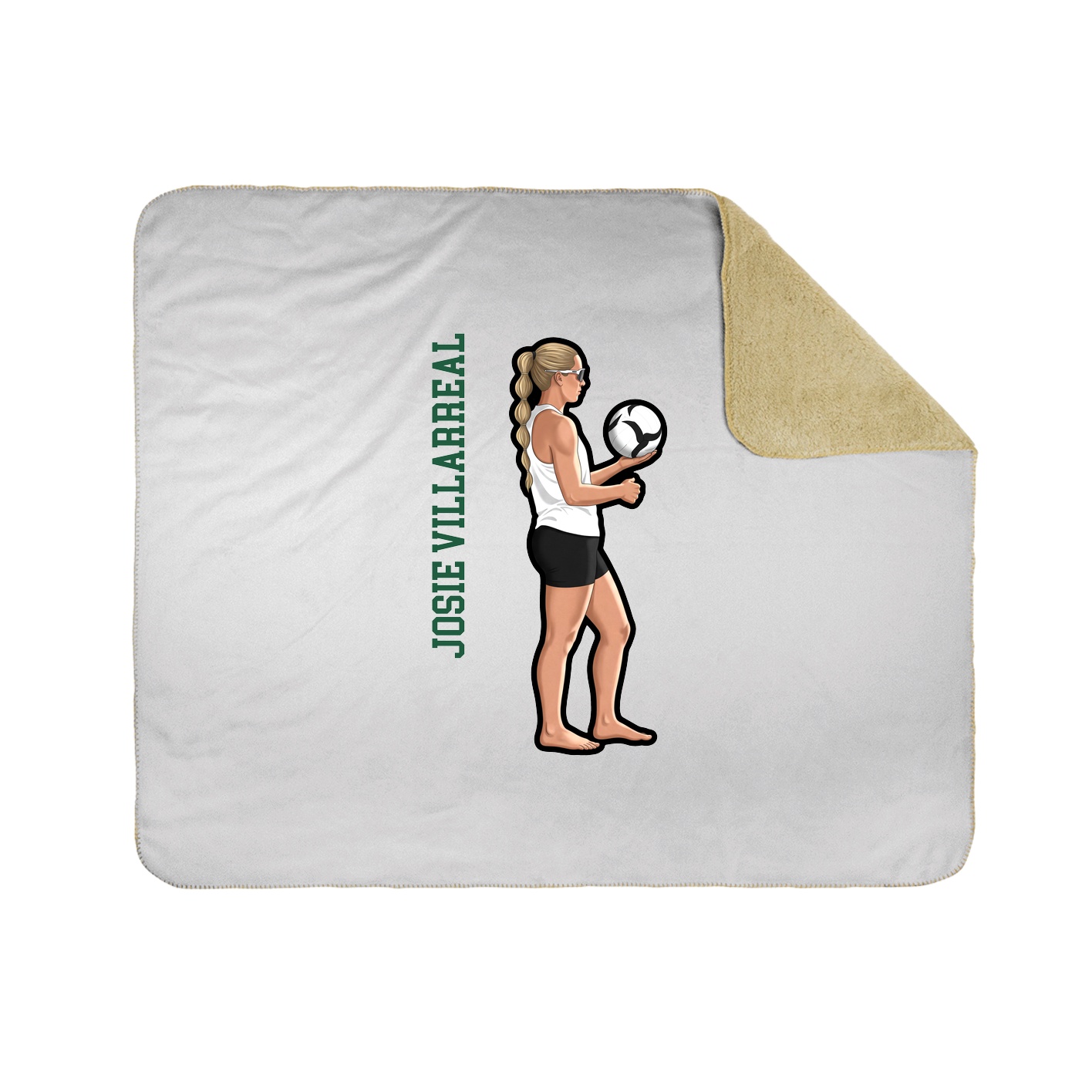 Throw Blanket — Name Vertical in White