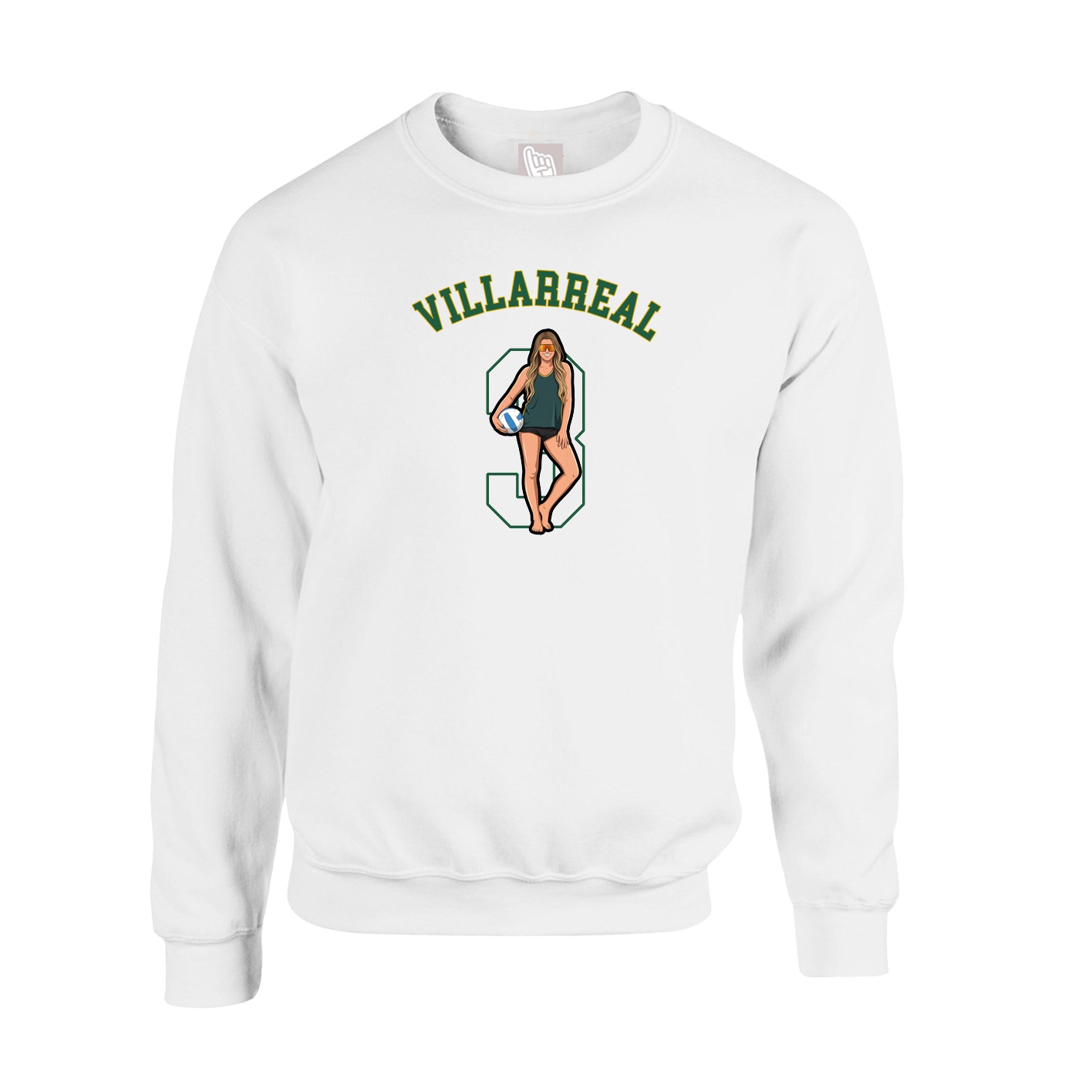 Fleece Crew — Shirsey Arch in White