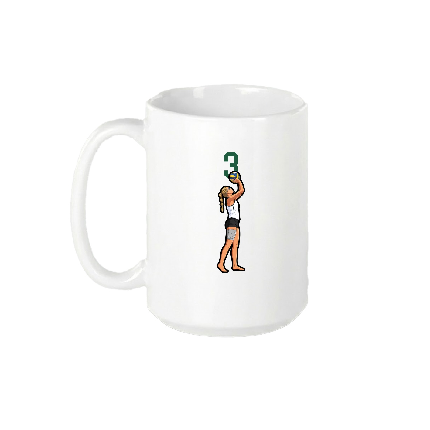15oz Coffee Mug — Number Top in White