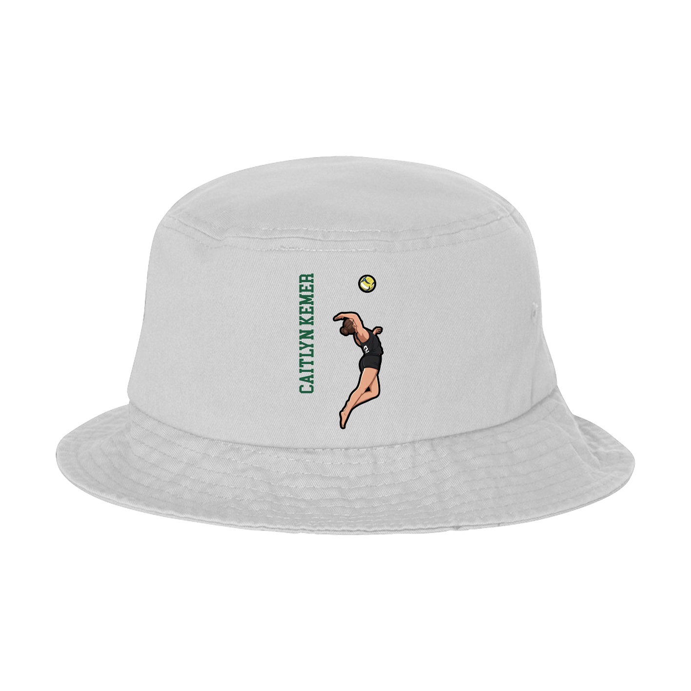 Bucket Cap — Name Vertical in White