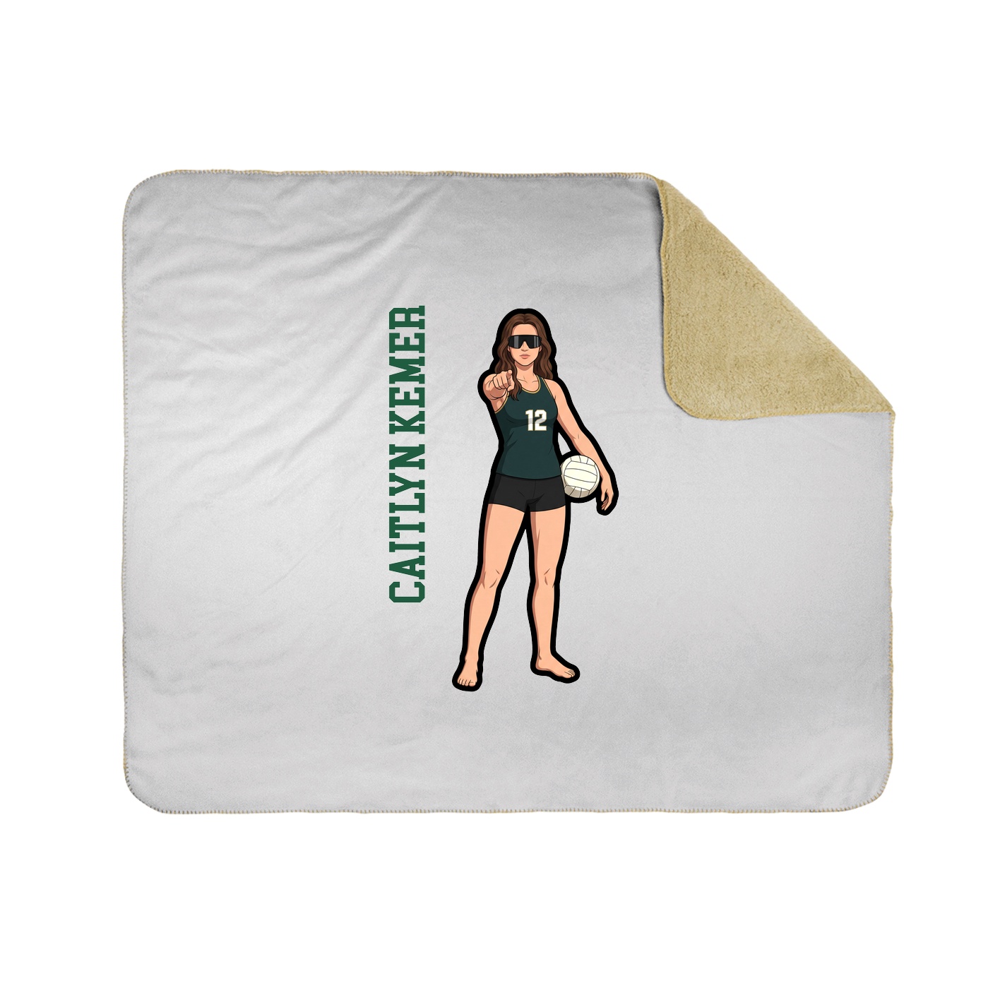 Throw Blanket — Name Vertical in White