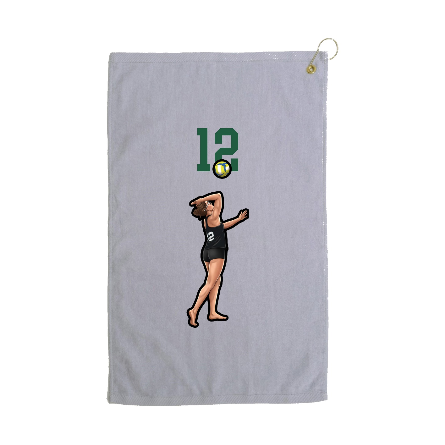 Golf Towel — Number Top in Grey