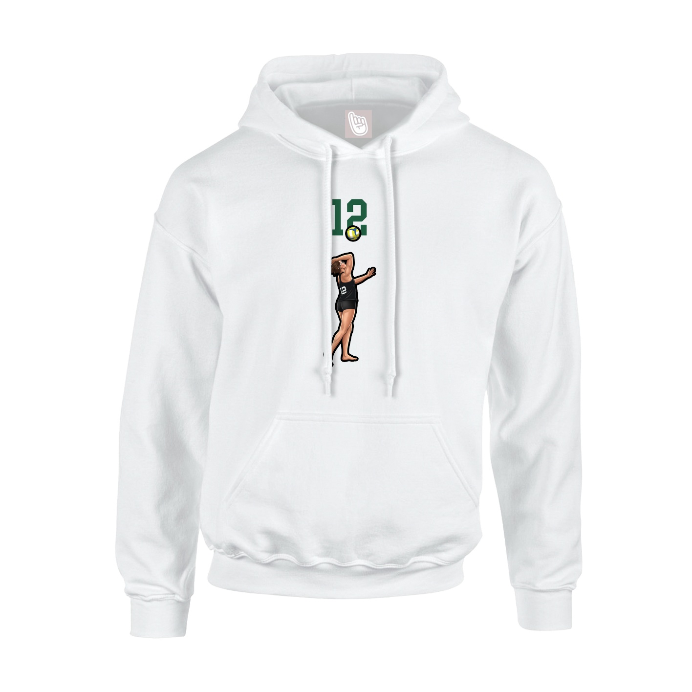 Hoodie — Number Top in White
