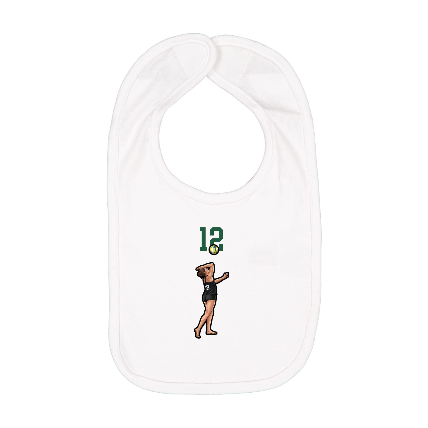 Infant Bib — Number Top in White