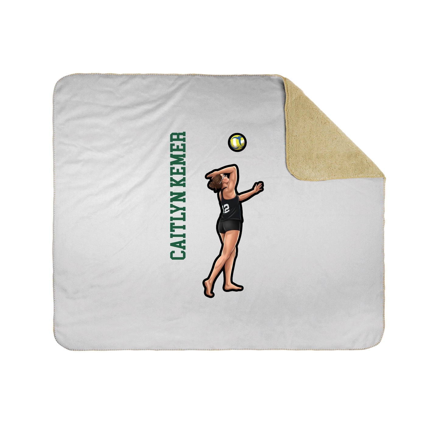 Throw Blanket — Name Vertical in White