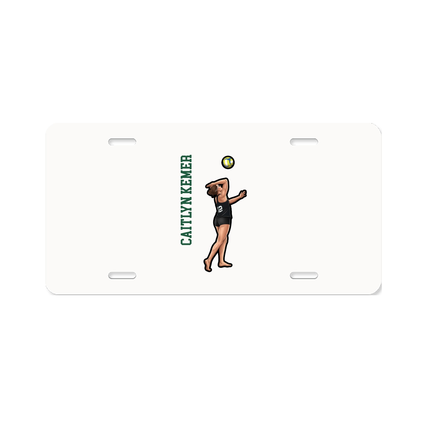 License Plate — Name Vertical in Classic