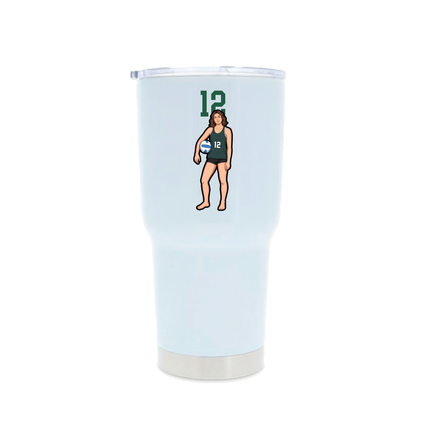 30oz Stainless Steel Tumbler — Number Top in White